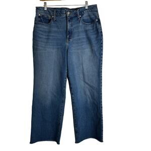 J. Crew Slim Wide Leg Raw Hem Jeans Size 31T Tall Classic Lagenlook Boho Casual